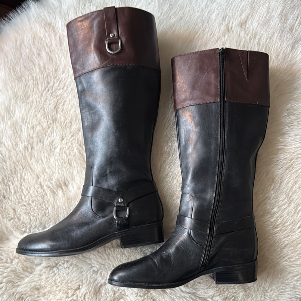 Ralph Lauren Two-Tone Leather Riding Boots